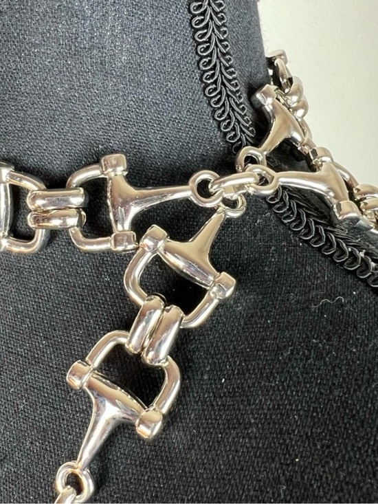 ESCADA Women’s Silver Tone Adjustable Equestrian Chain Link Horse Bit Belt main image 12